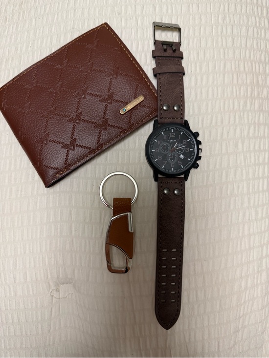 Geneva Other - Geneva Brown Leather Wallet and Dark Brown Strap Watch Set